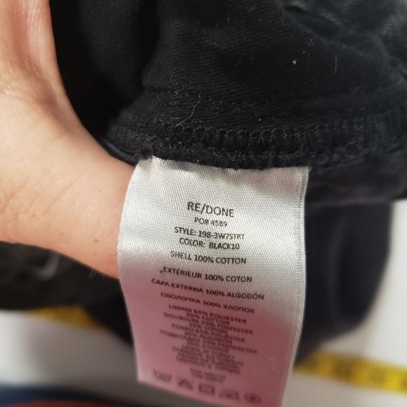 Re/Done Womens 70s Straight Jeans Size 30 High Rise Black 5 Pocket Denim Grunge - Picture 4 of 11